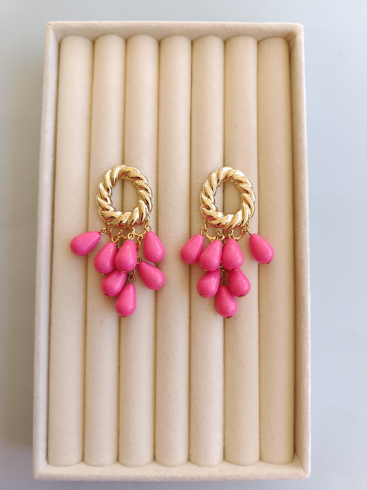 Pendientes "Almanzora" rosa chicle