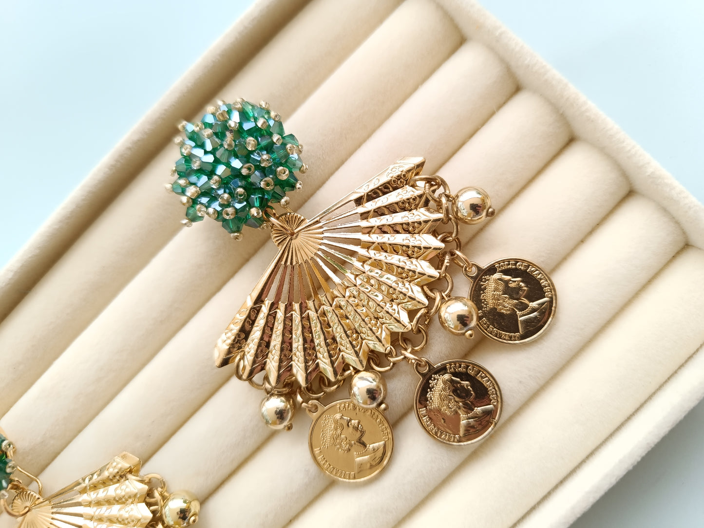 Pendientes "Navia" esmeralda