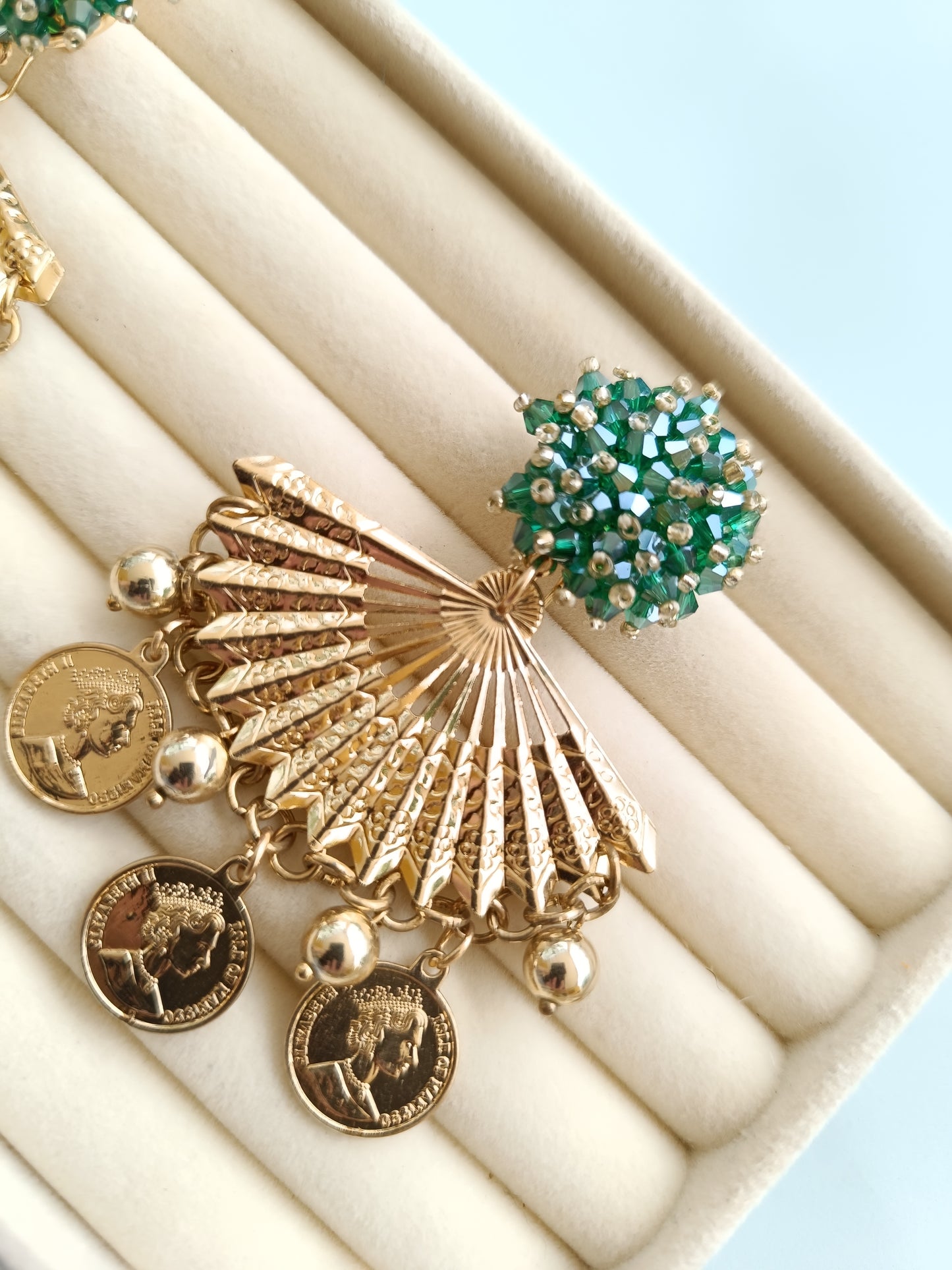 Pendientes "Navia" esmeralda