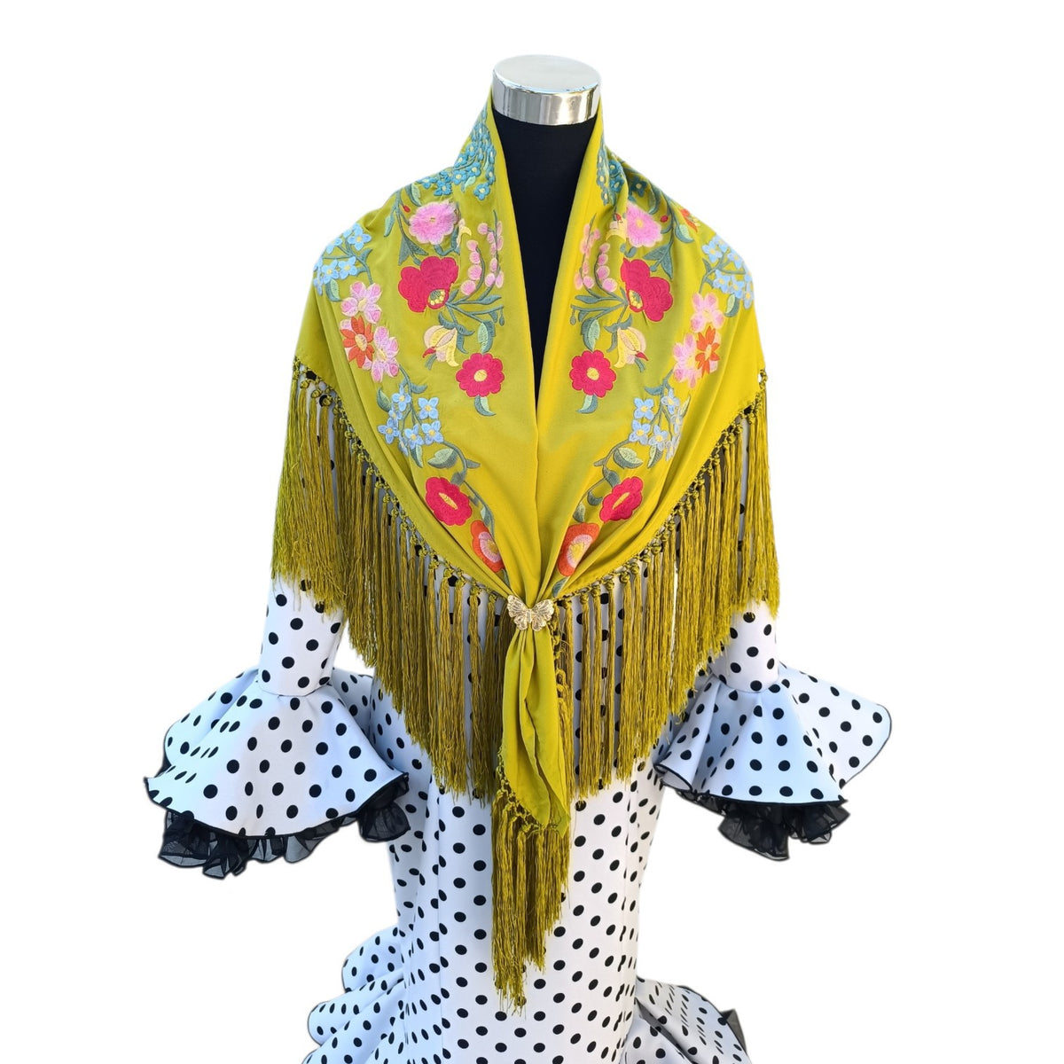 Mantón de flamenca lima