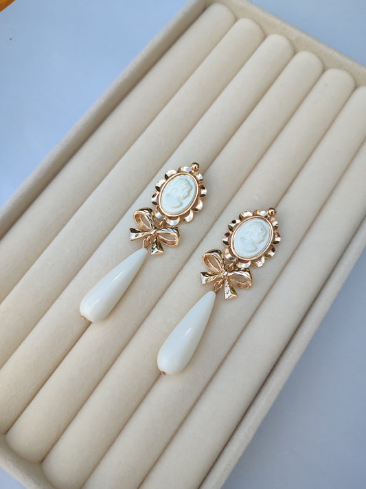 Pendientes "Edurne" beige