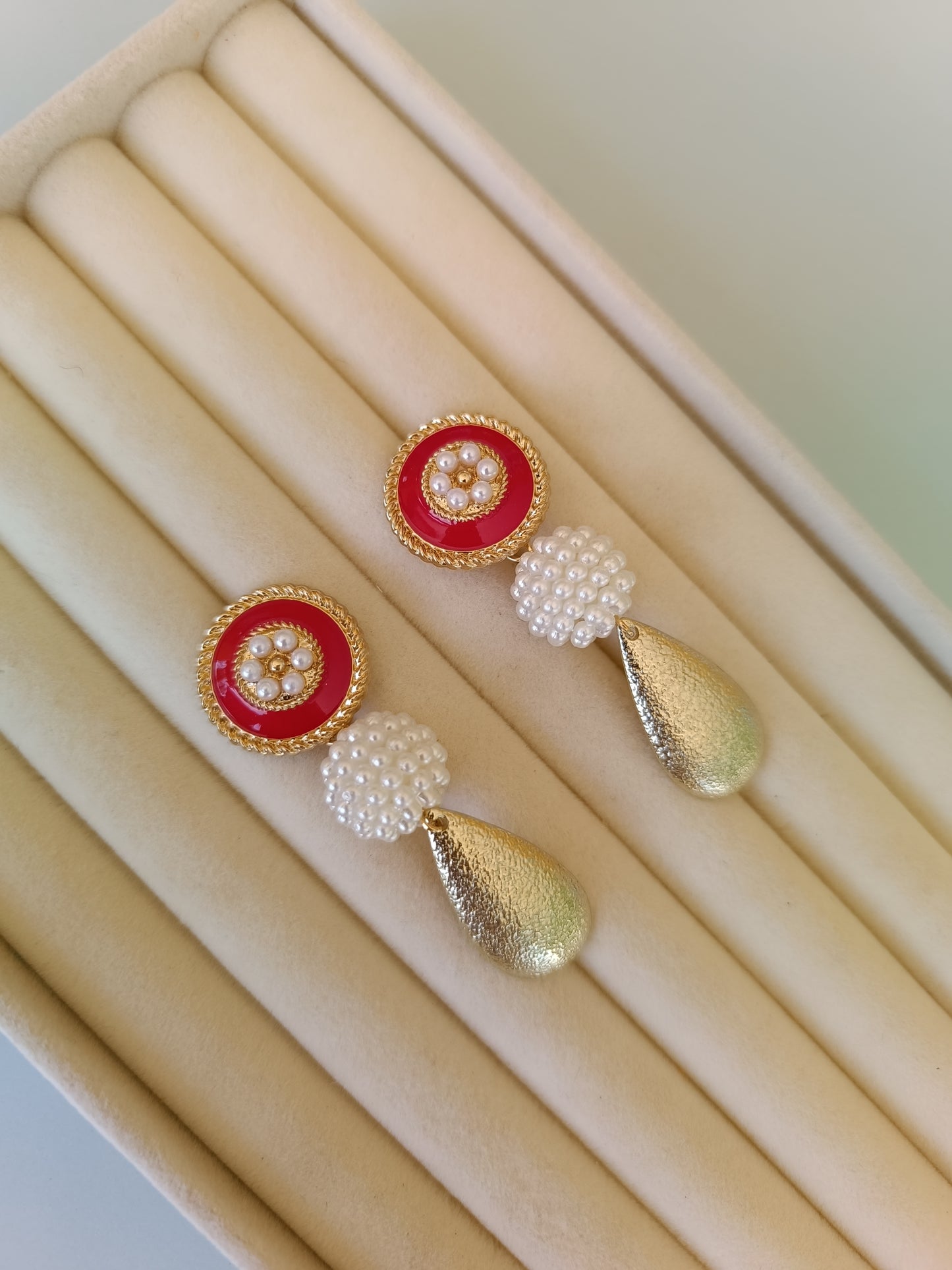 Pendientes "Esla" rojo