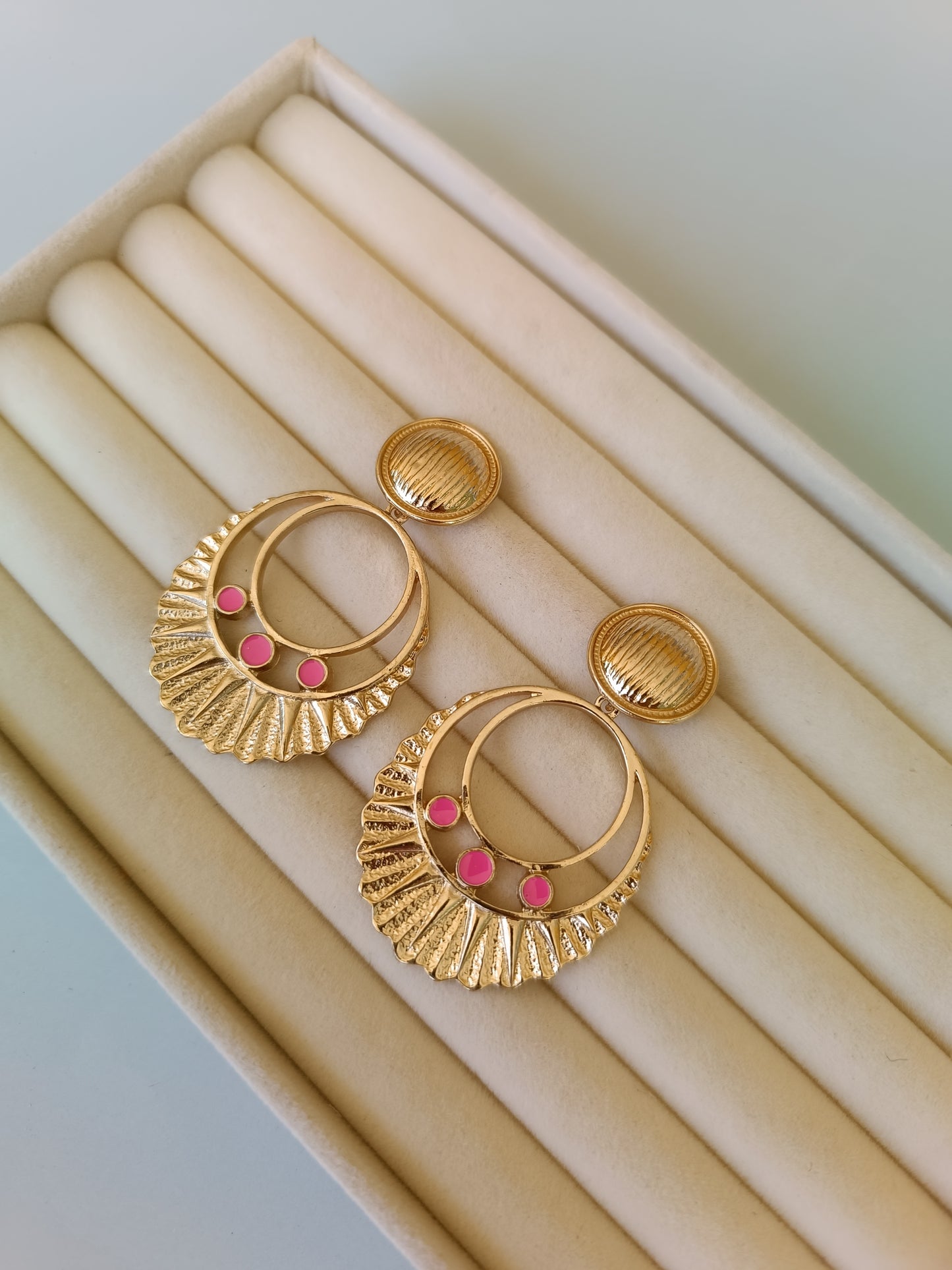 Pendientes "Tormes" rosa