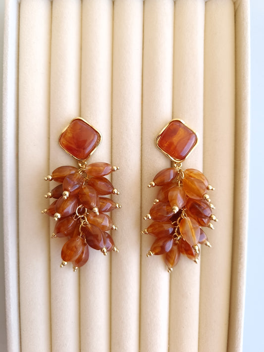 Pendientes "Saja" marrones