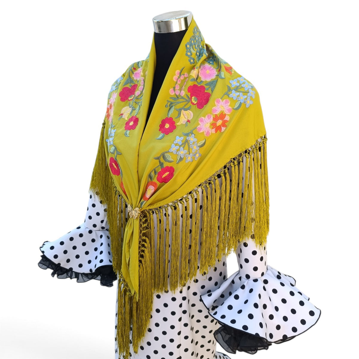 Mantón de flamenca lima