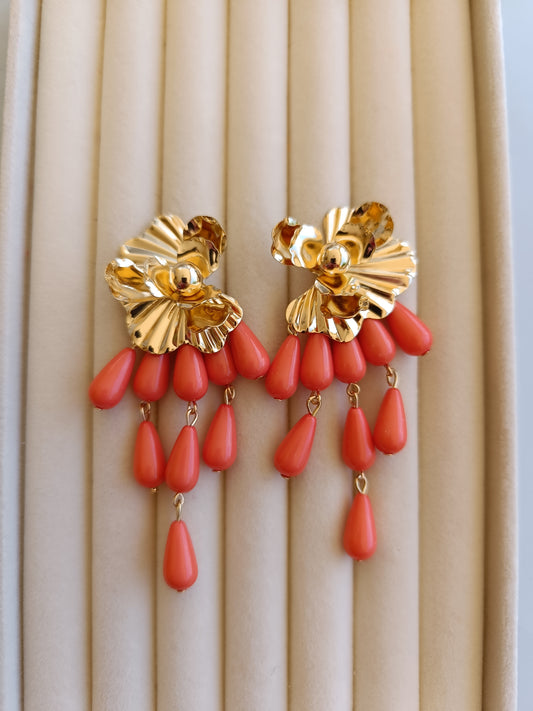 Pendientes "Eliche" naranja claro