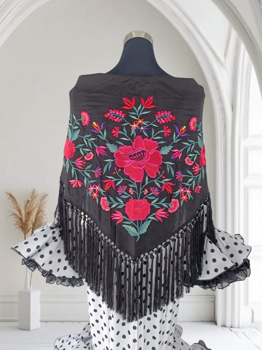 Mantón "Praga" negro