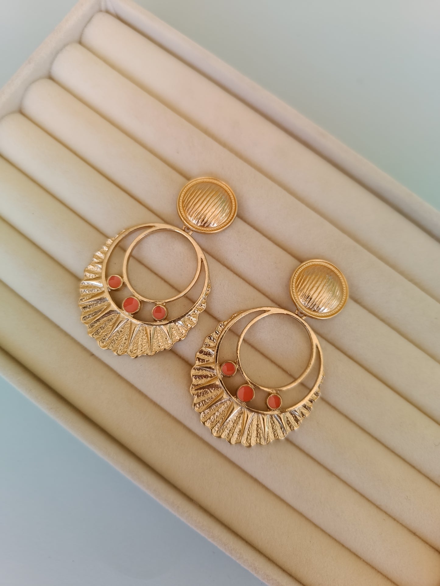 Pendientes "Tormes" naranjas