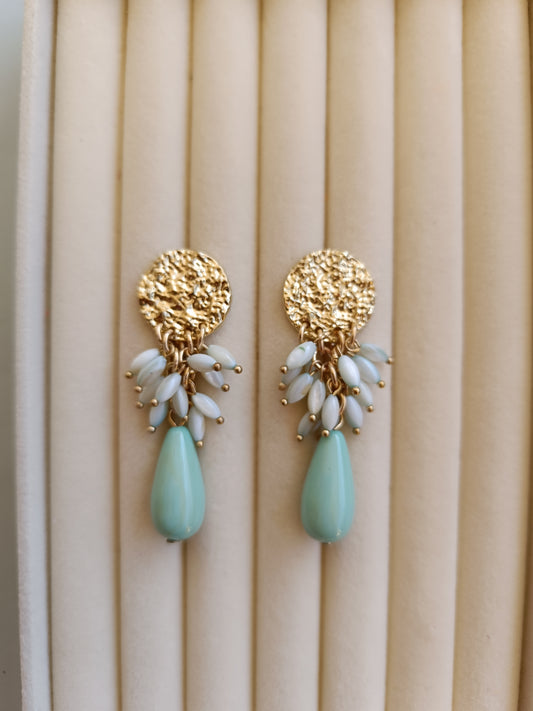 Pendientes "lagrimitas" verde agua