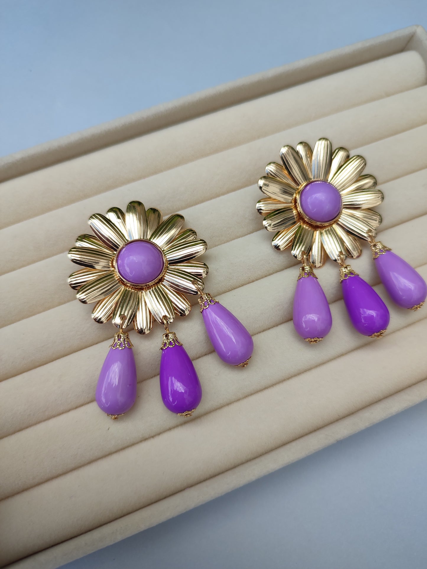 Pendientes "Margarita" lila