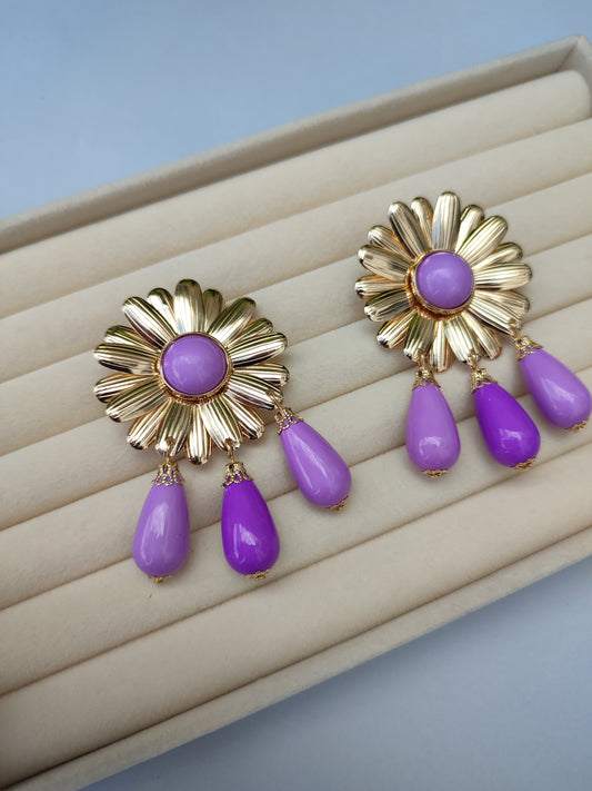 Pendientes "Margarita" lila