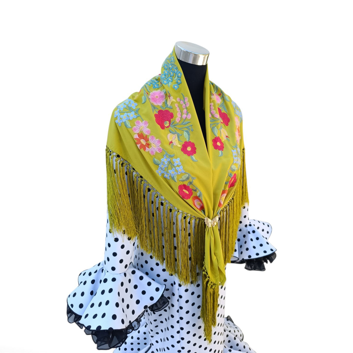 Mantón de flamenca lima