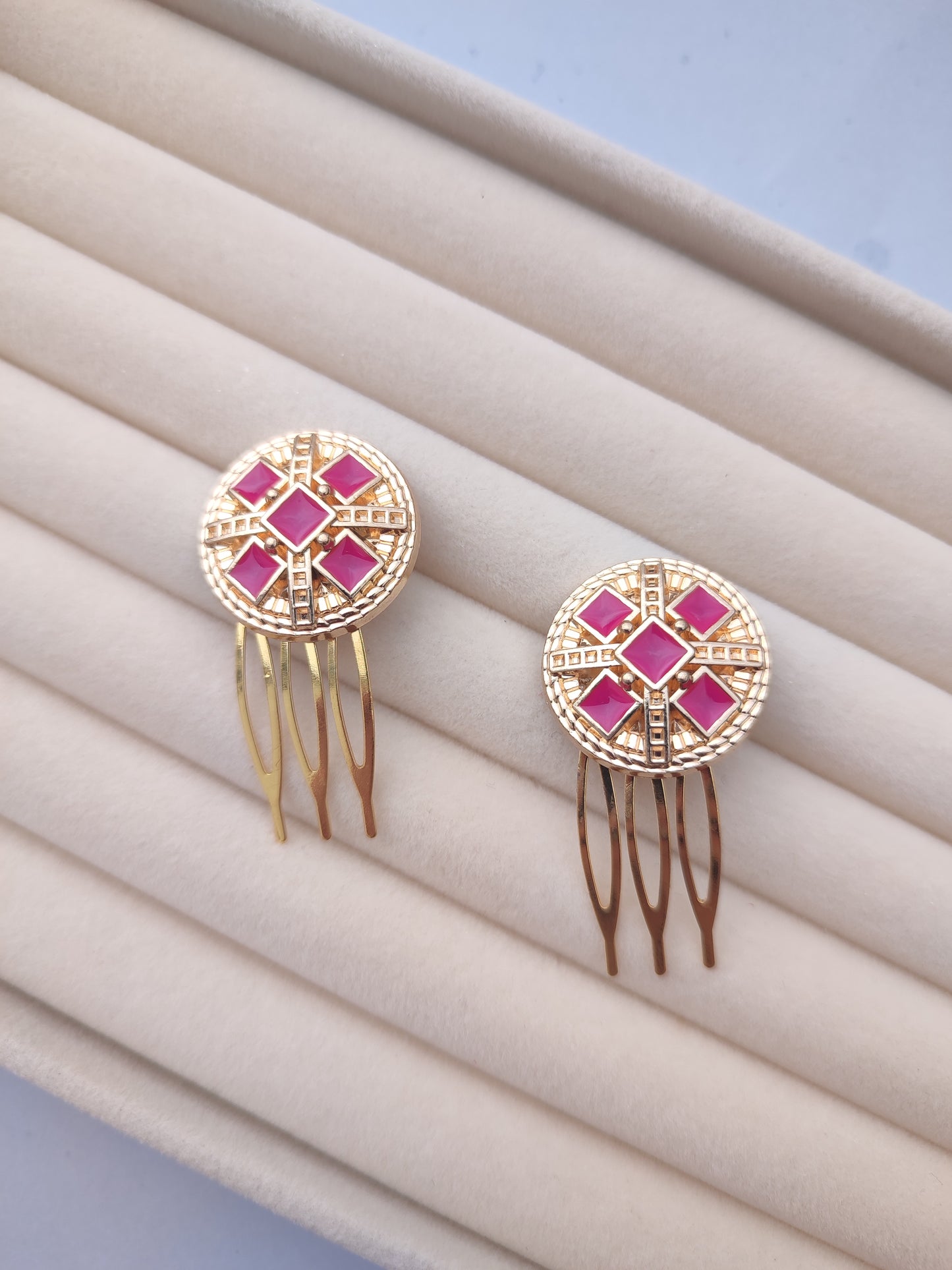 Pack 2 peinecillos moneda fucsia