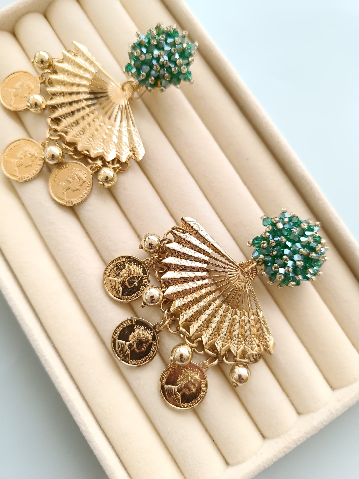 Pendientes "Navia" esmeralda