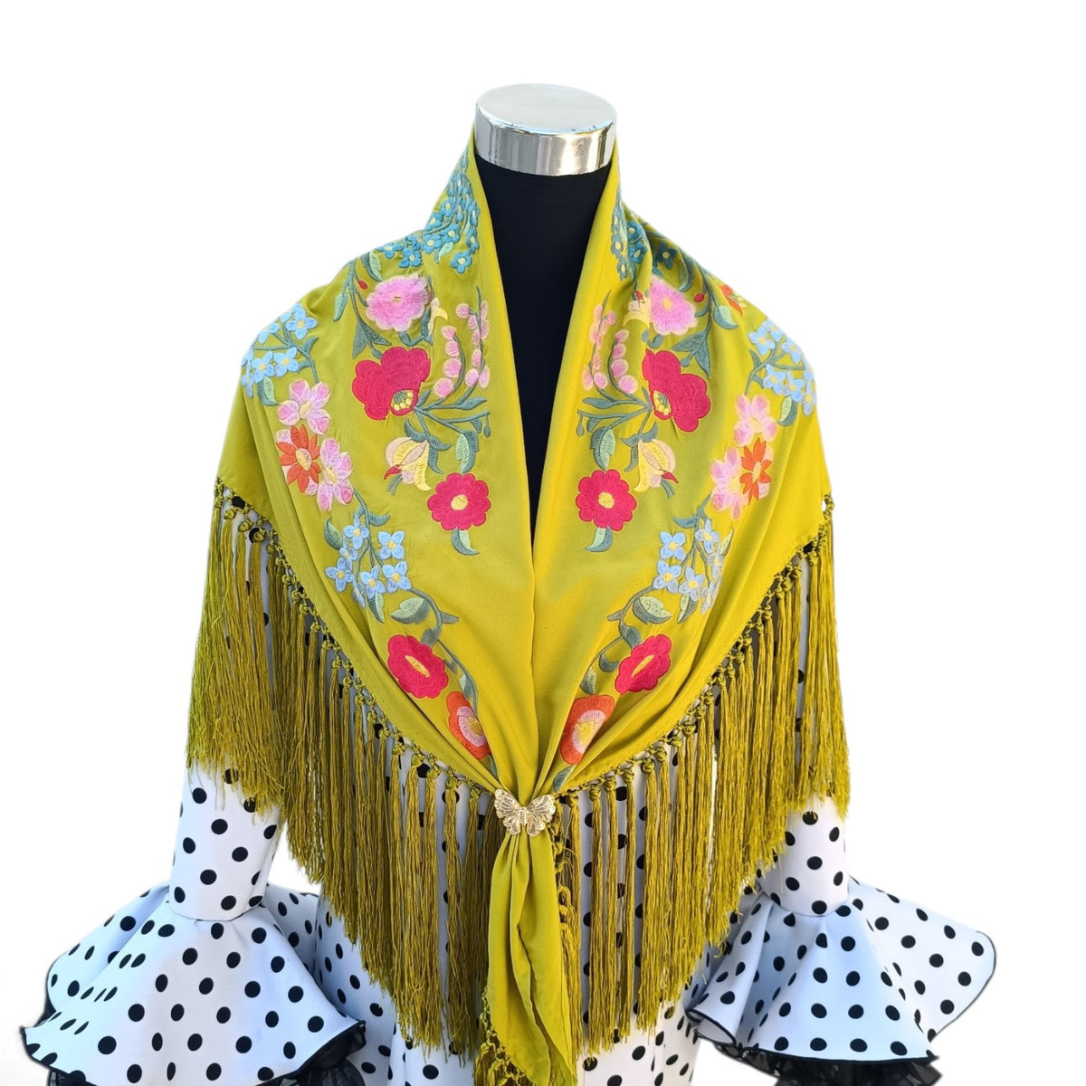 Mantón de flamenca lima