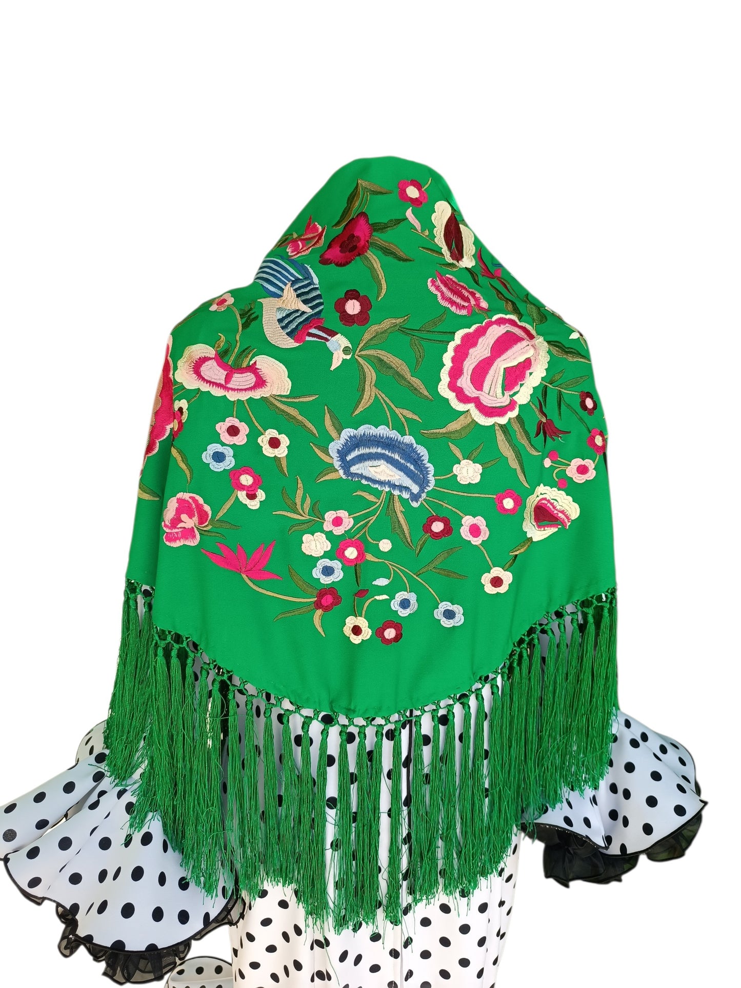 Mantoncillo "pájaros" verde