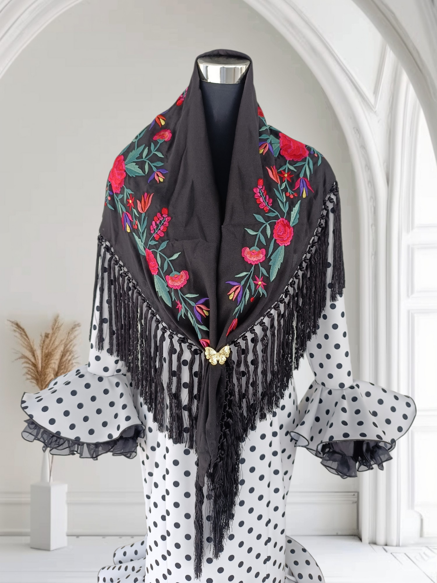 Mantón "Praga" negro