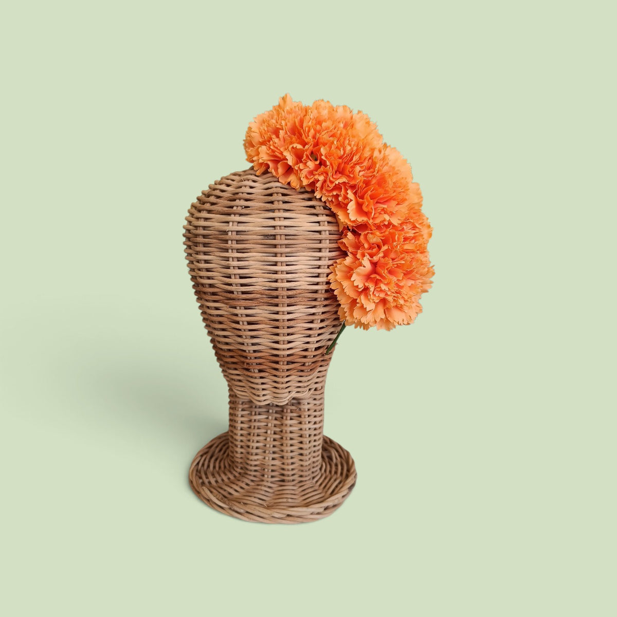 Corona de claveles mandarina