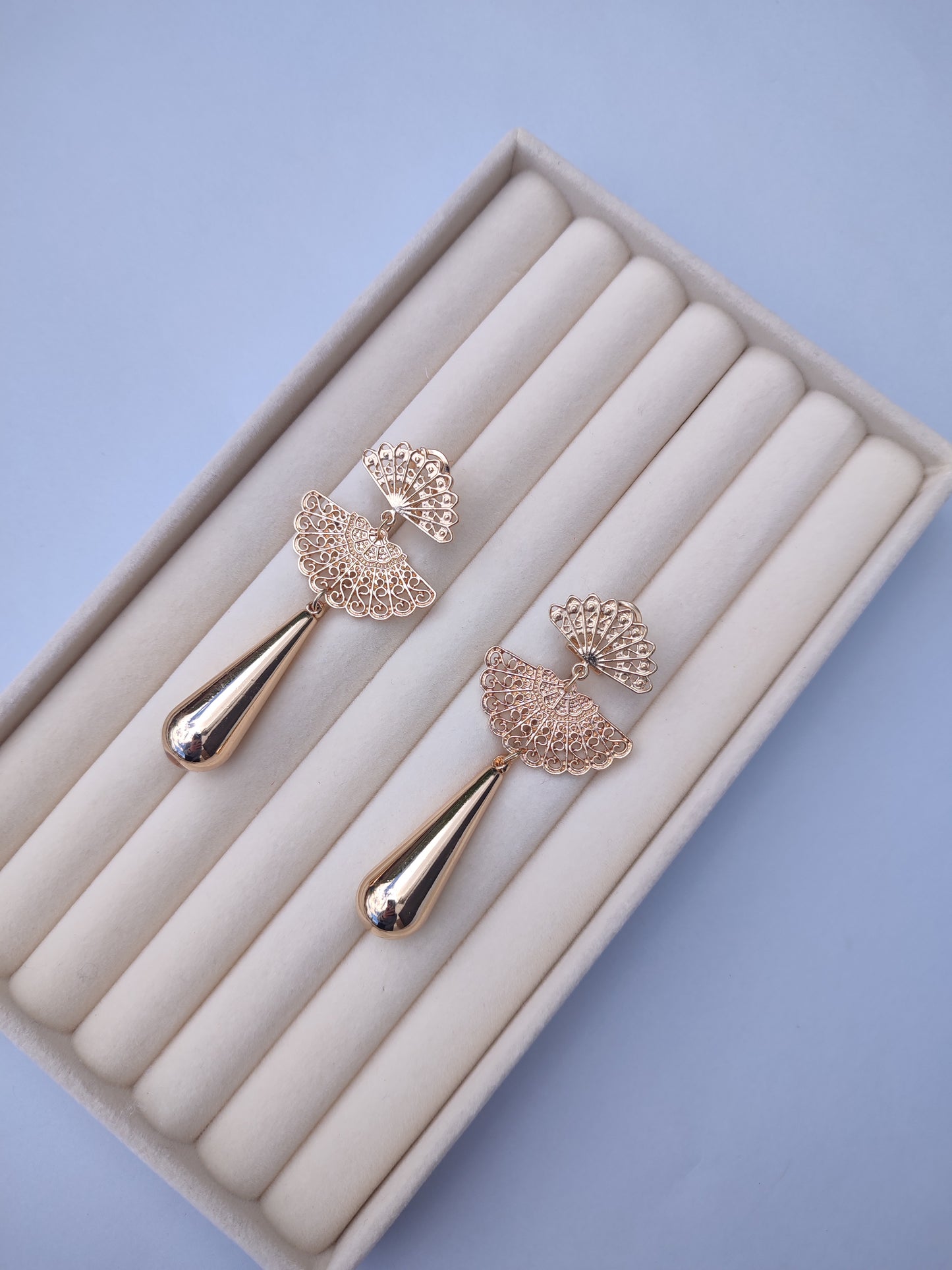 Pendientes doble abanico