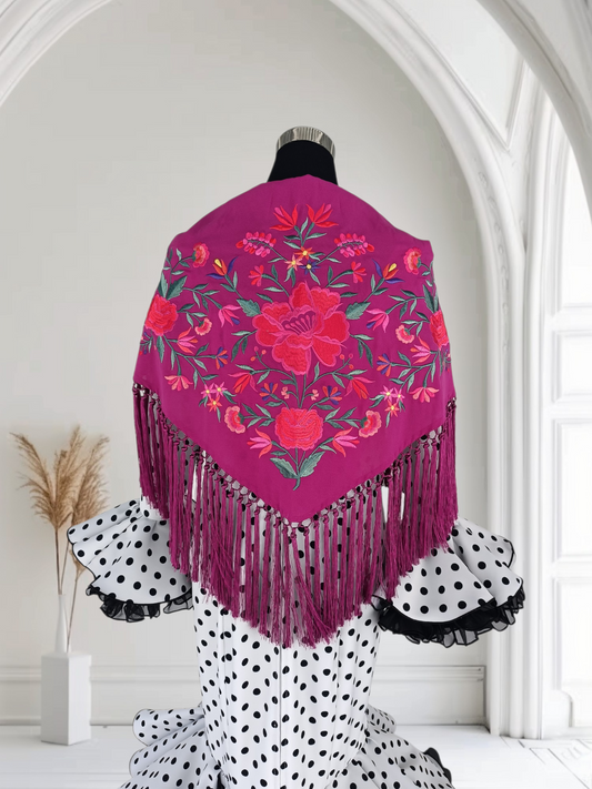 Mantón "Praga" buganvilla